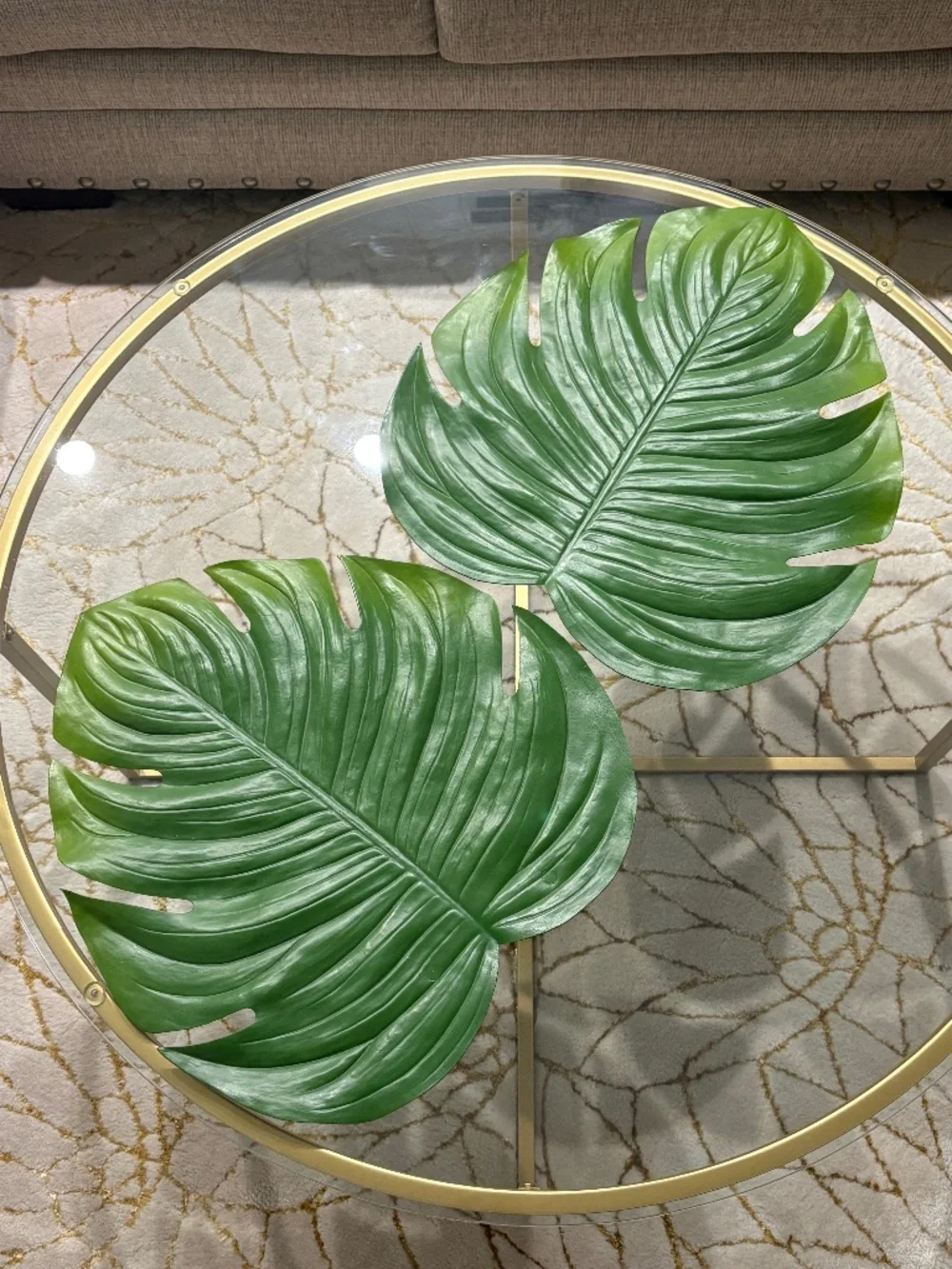 Pier 1 Set of 2 Artificial Green Monstera Leaf Placemats